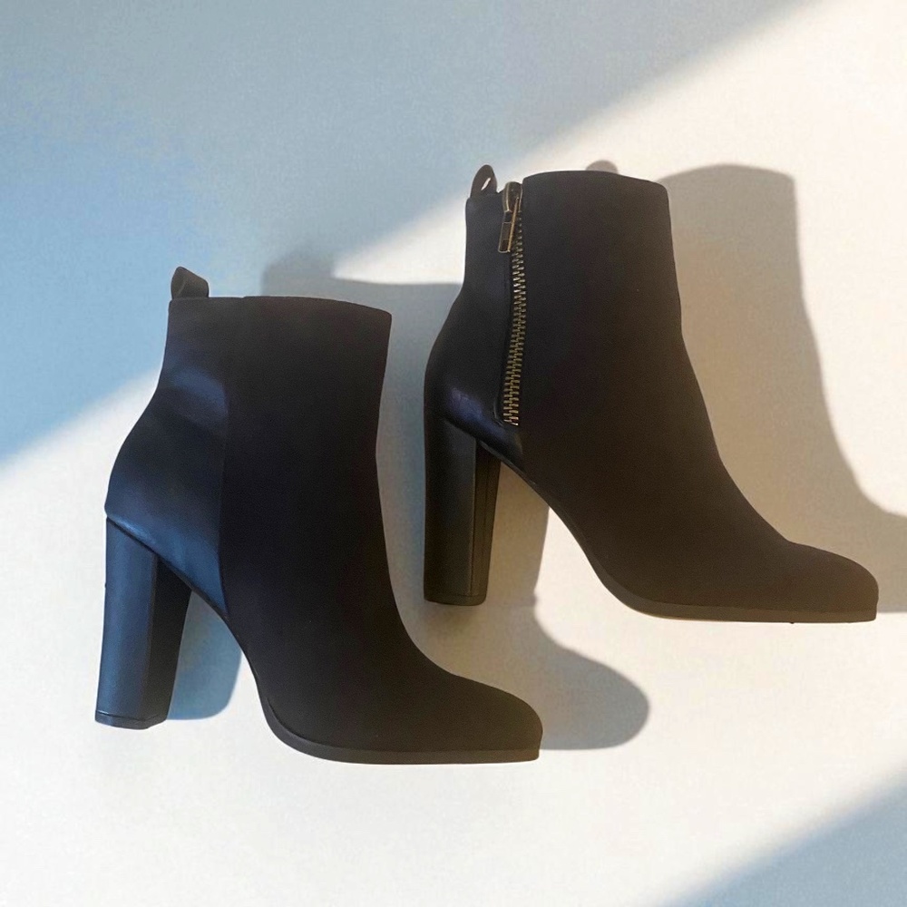 Black Suede & Leather Boots